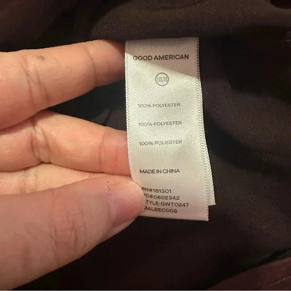 NWT Good American Washed Satin Weekend Shirt Malbec003 Size XXS/XS - Picture 10 of 16